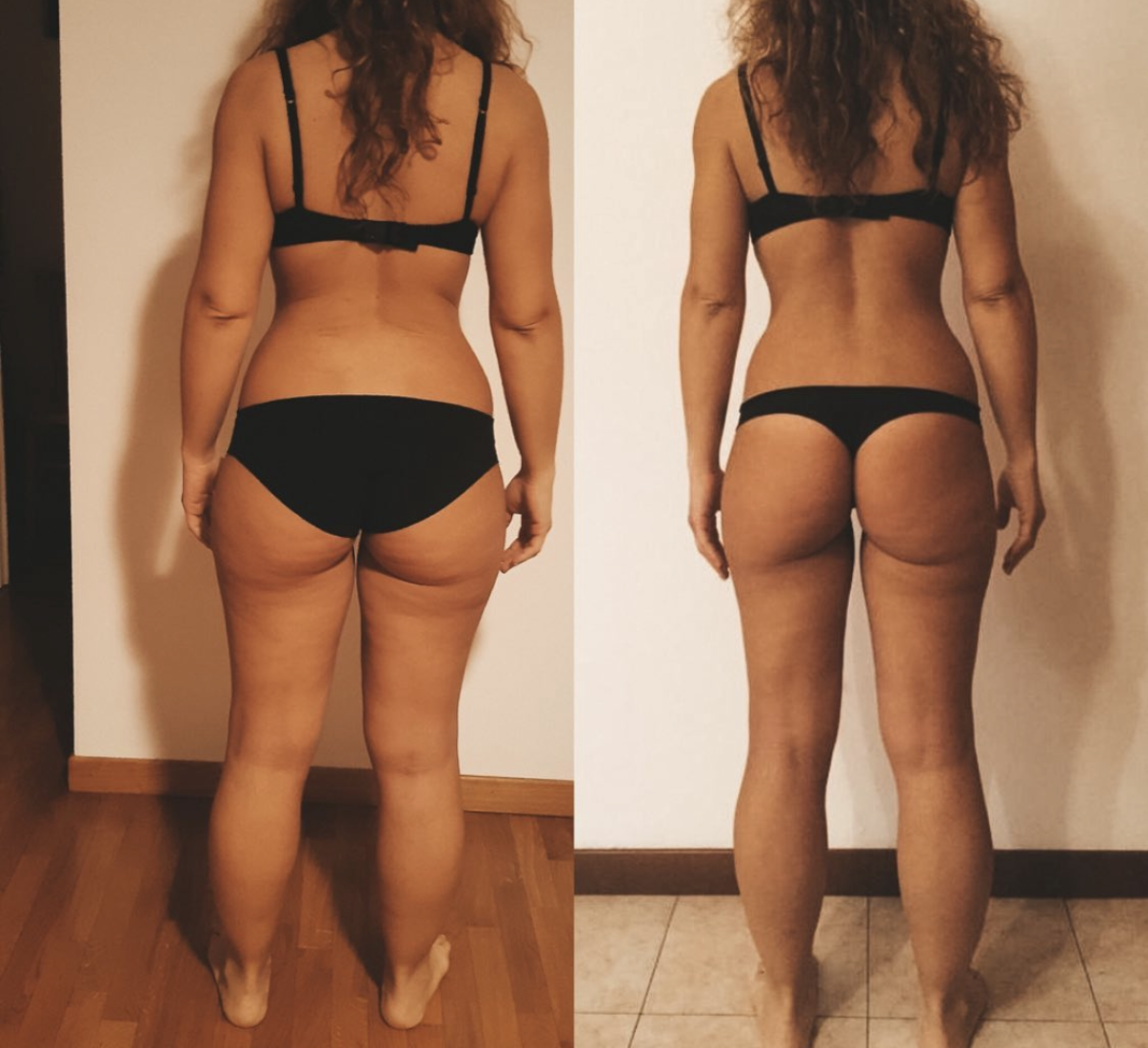Foto prima e dopo di una partecipante BR Academy: confronto del corpo all’inizio e alla fine del percorso (5 di 7)